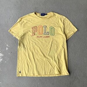 Polo Ralph Lauren Mens Yellow Embroidered Logo T-Shirt Classic Fit Large